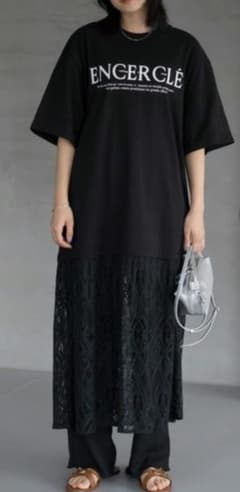 大きいサイズ LAVEANGE 半袖 ロング丈 ワンピース 4Lのサムネイル