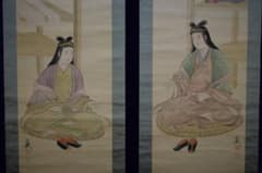 真作/必堂/呉羽/綾羽/双神之図/双幅/布袋屋掛軸HE-652 m85889790933_1.jpg?1714794009