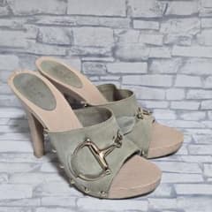 GUCCI グッチ サンダル ホースビット スタッズ ミュール ウッドソール