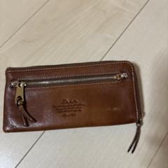 ブラウンレザー長財布 外側ジッパー付きのサムネイル