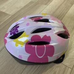 子ども用 自転車ヘルメット　S/M　ピンク　花柄のサムネイル