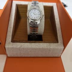 仕事用にも使えるシンプルエルメスクリッパーホワイト時計レディース