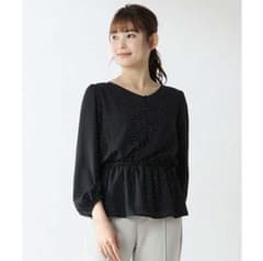 【美品】Honeys ペプラムトップス　黒ドット　Mサイズのサムネイル