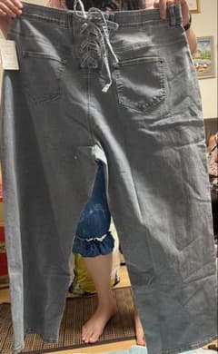 ニッセン❤️マルン❤️未使用 6L レースアップ デニムパンツ❤️のサムネイル