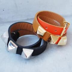 BijouR.Iビジューアールアイ2トーンスタッズブレスエルメスロン 