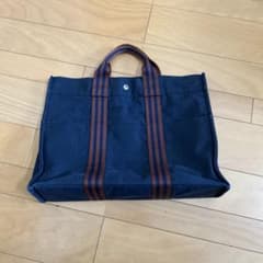 エルメス（HERMES）】フール・トゥ ネイビー／ブラウン ラージサイズ