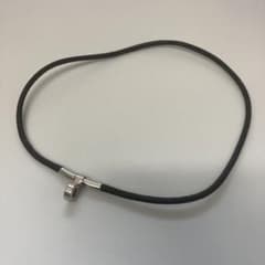 HERMES チョーカー　ネックレス　42センチ　シルバー&ブラックレザーのサムネイル