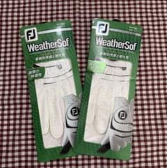 FootJoy WeatherSof ゴルフグローブ 21cm 2枚セットのサムネイル