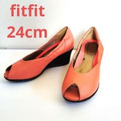 fitfitフィットフィット　レザー　オープントゥウェッジヒールパンプス24のサムネイル