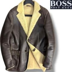 J6465美品 ヒューゴボス スパニッシュメリノラムムートンジャケット 黒 50 m85944742908_1.jpg?1774622199
