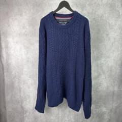 【サイズL】TOMMY HILFIGER ケーブルニット セーター メンズ 古着のサムネイル