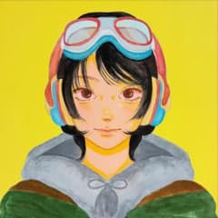 原画 アート イラスト アクリル画 水彩画 現代アート ヘッドホン