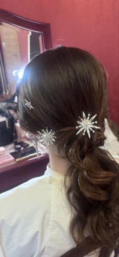 ヘアアクセ　シルバー 雪の結晶 星　ウェディングのサムネイル