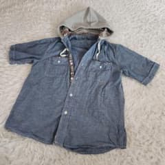 ILL'S Denim Hoodie, Short Sleeve, Asian Style, Size M, 100% Cotton