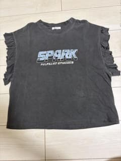 INGNI ロゴプリント フリル袖 Tシャツ チャコールグレーのサムネイル