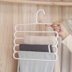 【3個セット】ホワイト多段式衣類ハンガーのサムネイル
