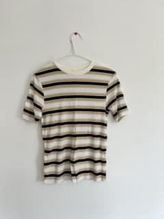 ストライプリブ編みTシャツ Mサイズ　GUのサムネイル