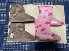 長靴19センチ☆スエードブーツ20センチ☆ハリスツイード☆セット☆中古☆女の子のサムネイル