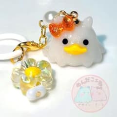 【新作♡】アヒルになりたかった めんだこ オレンジリボン 目印アクセサリーのサムネイル