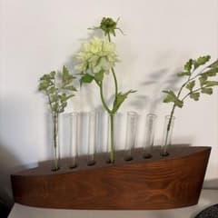木製ベース 試験管花瓶 7連 フラワーベース 一輪挿し 木製ベース 試験管花瓶 7連 フラワーベース 一輪挿し - メルカリ