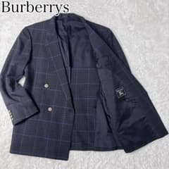 Burberrys テーラードジャケット90s ダブル 金ボタン 紺 チェック