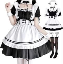 メイド服 コスプレ衣装 7点セット ハロウィン 仮装のサムネイル
