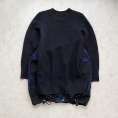 sacai サカイ 21AW 異素材切替 グログラン ドッキング ワンピース L sacai サカイ 21AW 異素材切替 グログラン ドッキング ワンピース L