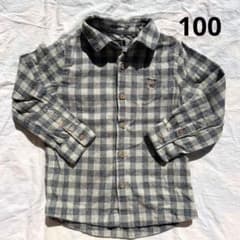 NEXT ネクストベビー 長袖シャツ チェック柄 クマ刺繍 100 2歳3歳4歳のサムネイル