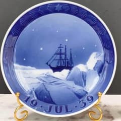 1939年ロイヤルコペンハーゲン イヤープレート グリーンランドの流氷の遠征船 1939年ロイヤルコペンハーゲン イヤープレート グリーンランドの流氷の