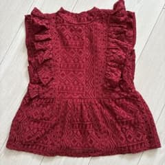 フリル付きワインレッドノースリーブのサムネイル
