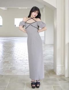 darich ダーリッチ　パイピングチェックロングワンピースのサムネイル