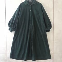 Olive des Olive Corduroy Shirt Dress, Size F, Oversized, Green