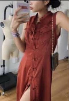juemi CN Satin Ziyi Dress チャイナ　ドレス　カーキ juemi CN Satin Ziyi Dress ジュエミ サテンワンピース - メルカリ