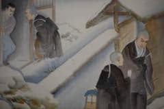 真作/観風/親鸞聖人図/岡崎/雪景/雪/人物図/大幅/布袋屋掛軸HK-58 真作/観風/親鸞聖人図/岡崎/雪景/雪/人物図/大幅/布袋屋掛軸HK-58
