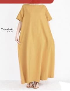 リネンワンピース　ヤマブキ色のサムネイル
