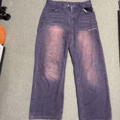 パープル ダメージ加工 デニムパンツのサムネイル