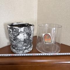 陶器鉢4号＋クリア鉢3号　セット販売のサムネイル