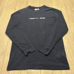 TOMMY JEANS ロゴ付きロンティー 長袖　ブラック　メンズSサイズ