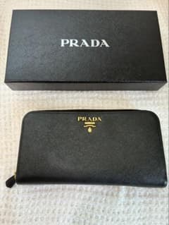 PRADA ￼ブラックレザー長財布 1ML506 正規品フルセット美品￼箱付き 