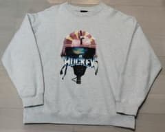 HOCKEY Sweatshirt, Gray, Helmet Graphic, Size L, Oversized Fit