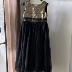 キッズドレス黒と金 スパンコールのサムネイル