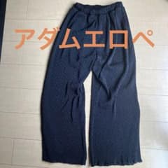 ADAM ET ROPE プリーツレースイージーパンツ　ブラック