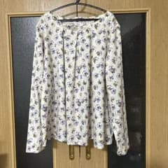 レディース 花柄 長袖 ブラウス 綿100% Mのサムネイル