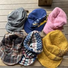 中古品　まとめ売り　リメイク　ニットキャップ　帽子6点セットのサムネイル
