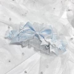 【25】ヘッドドレス ぬい服 水色 大きめのサムネイル