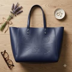 PAUL & JOE SISTER トートバッグ ネイビー　猫パンチングトートのサムネイル