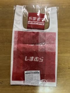 しまむら エコバッグ 赤と白　未使用のサムネイル