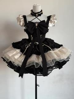 黒ゴールド コルセットロリータ JSK チョーカー付きのサムネイル