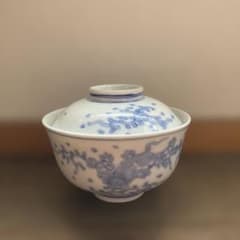 古伊万里 染付 蓋付き碗 雲龍紋柄 波龍紋柄 磁器碗 アンティーク