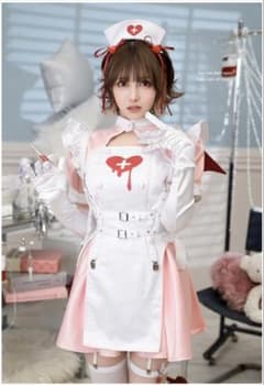 【Malymoon】即日発送‼️デビルハーネスナース 9点セットピンク 即日発送】ブラックデビルハーネスナース《ハロウィンコスプレ9